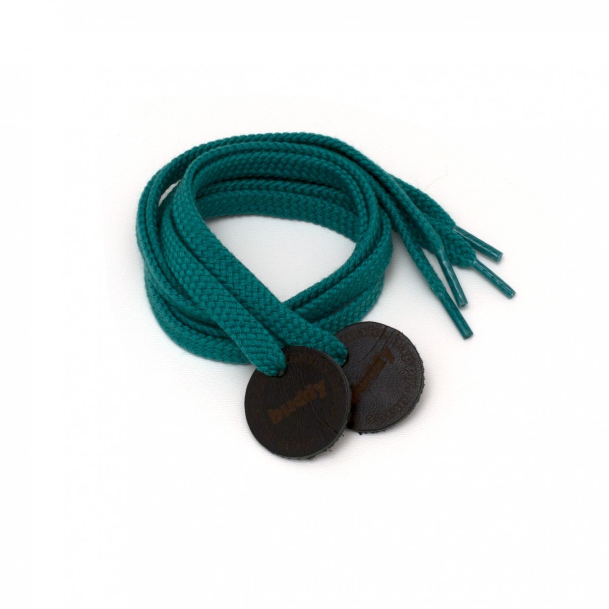Shoelaces Green with Leather patch 78 cm : 31 "