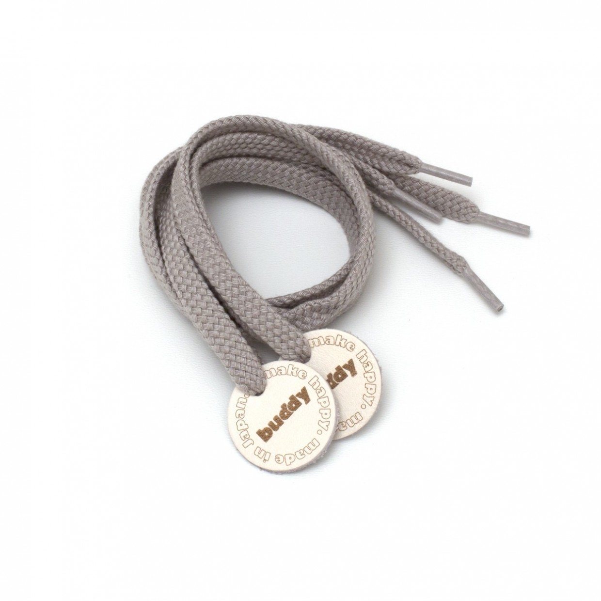 Shoelaces Grey with Leather patch 78 cm : 31 "