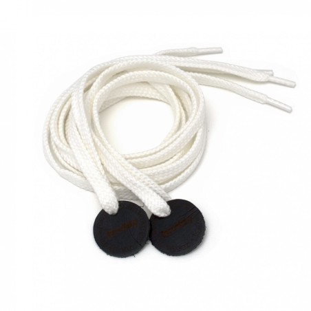 Shoelaces White with Leather patch