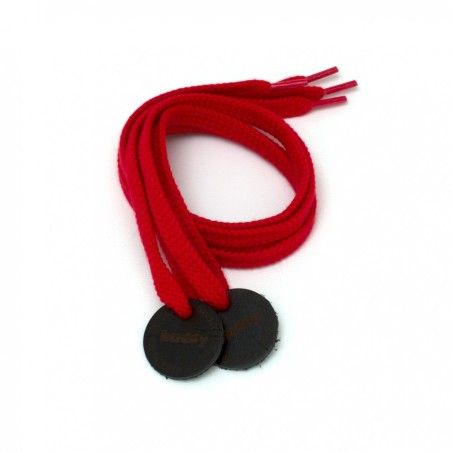 Shoelaces Red with Leather patch