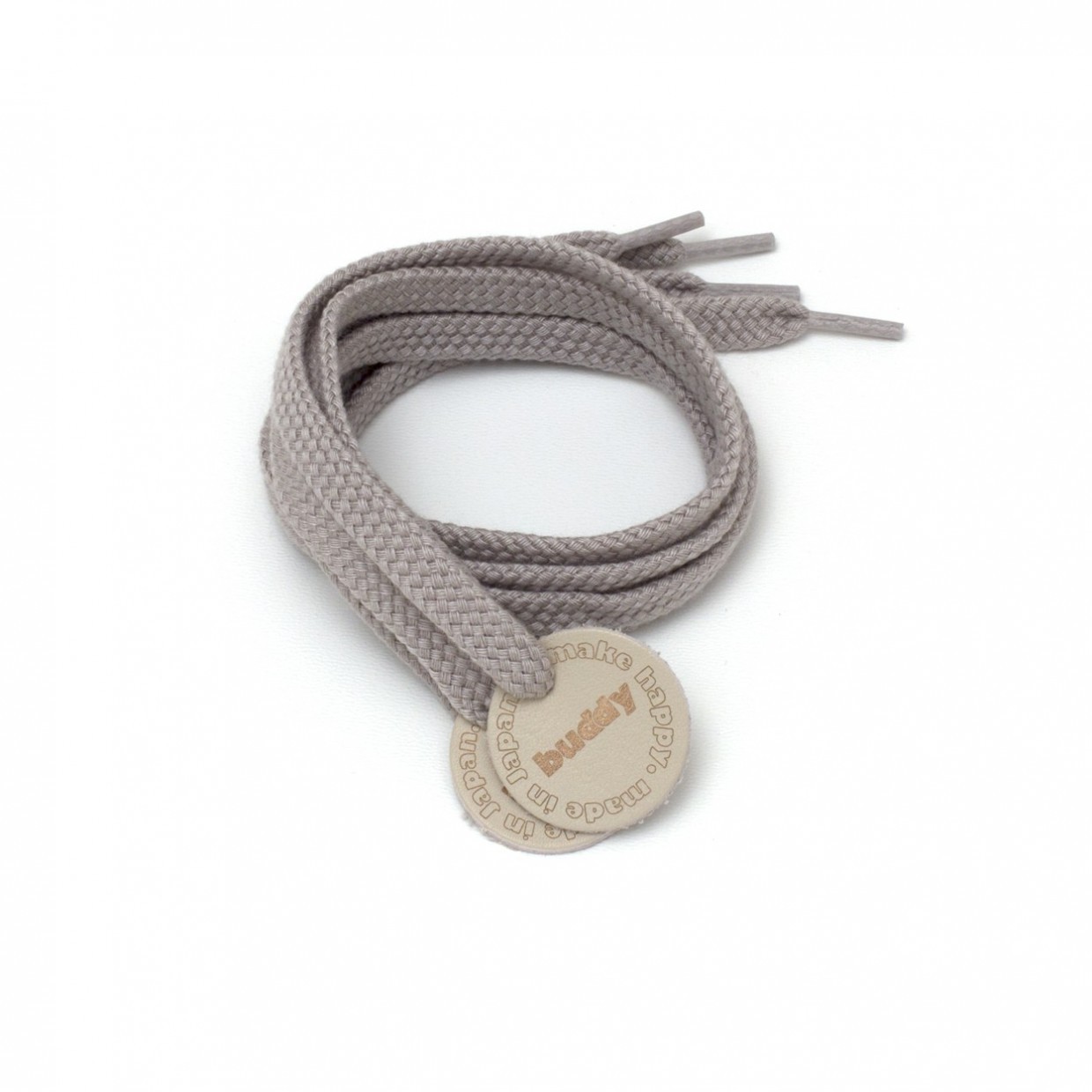 Shoelaces Grey with Leather patch