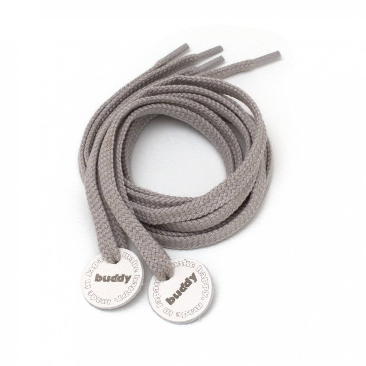 Shoelaces Grey with Leather patch