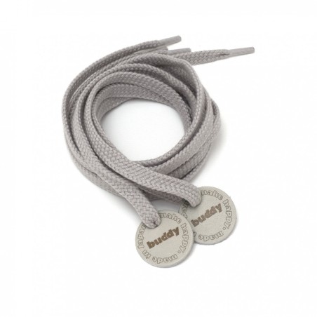 Shoelaces Grey with Leather patch