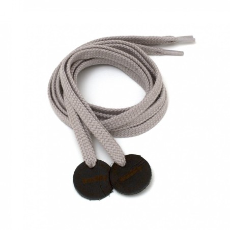 Shoelaces Grey with Leather patch