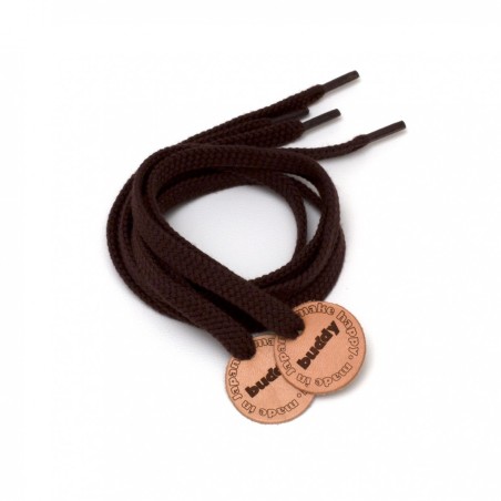 Shoelaces Brown with Leather patch