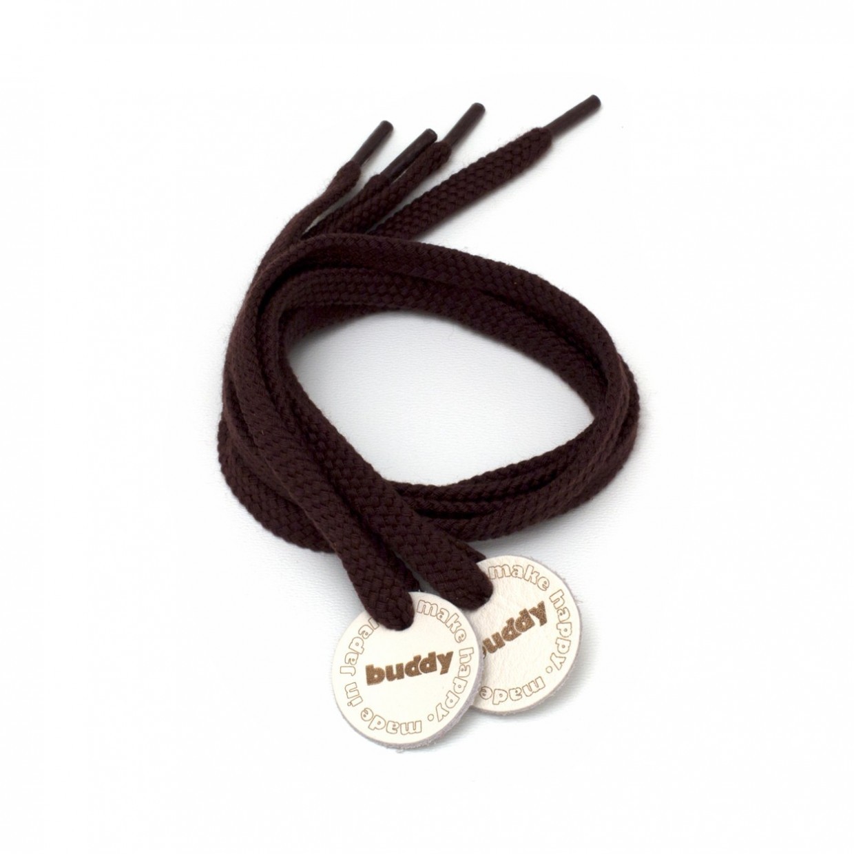 Shoelaces Brown with Leather patch