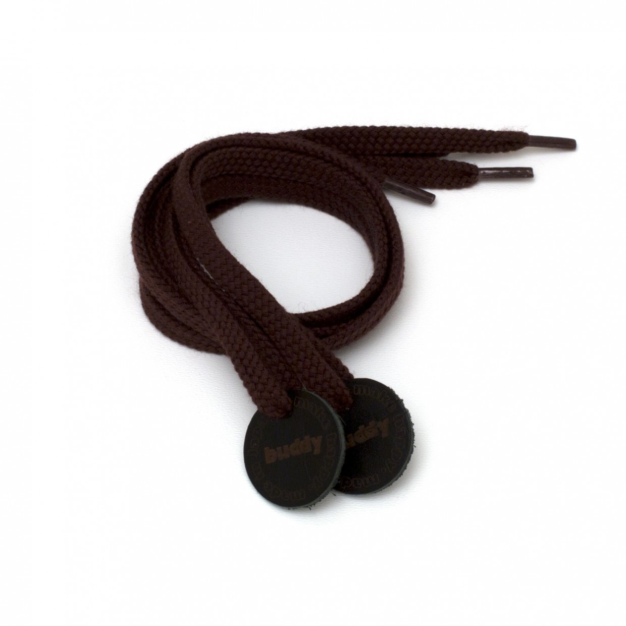 Shoelaces Brown with Leather patch