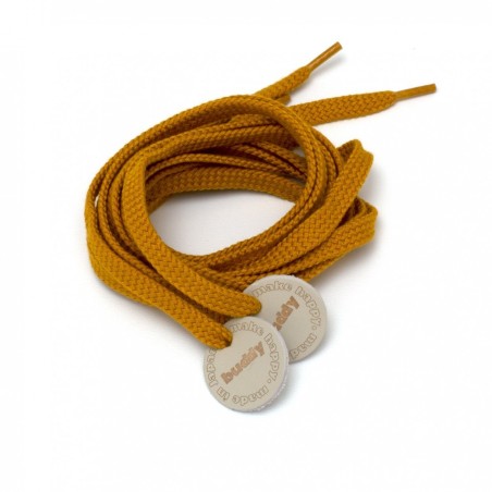 Shoelaces Mastard with Leather patch