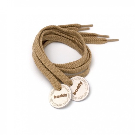 Shoelaces Camel with Leather patch