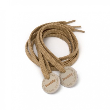 Shoelaces Camel with Leather patch