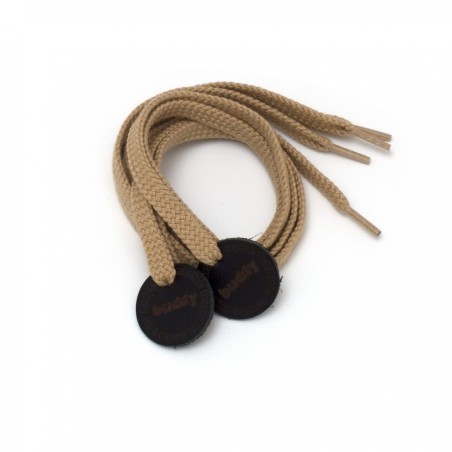 Shoelaces Camel with Leather patch