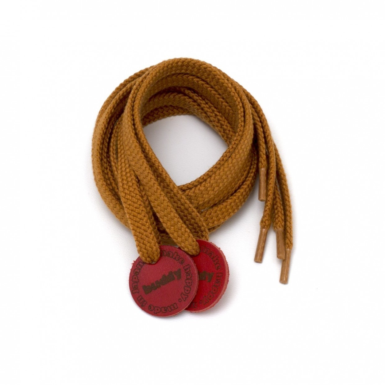 Shoelaces Camel with Leather patch