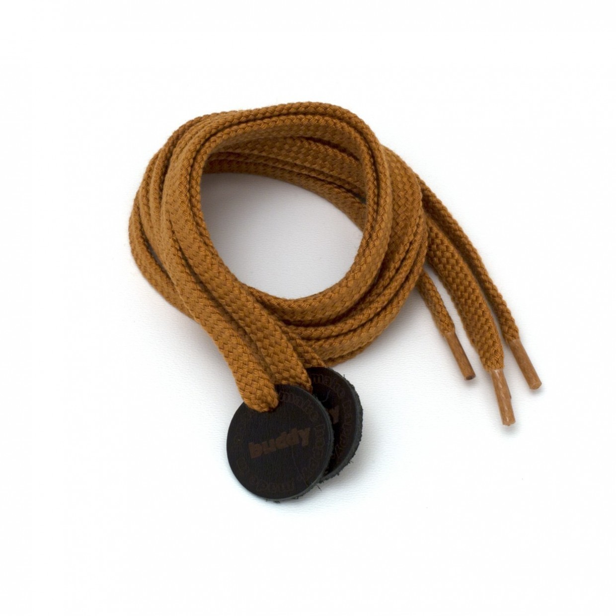 Shoelaces Camel with Leather patch