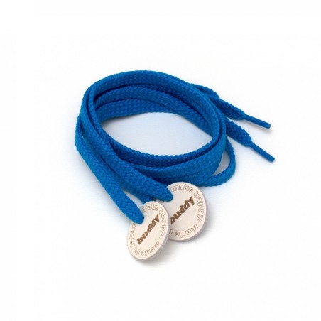 Shoelaces Blue with Leather patch