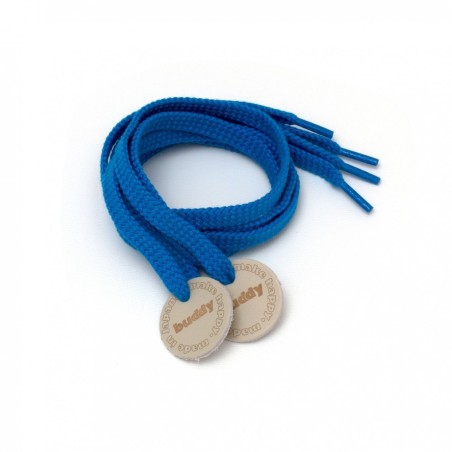 Shoelaces Blue with Leather patch