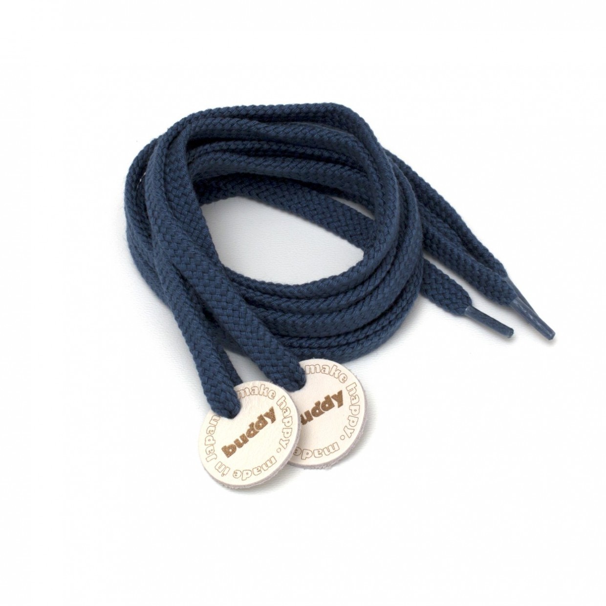 Lacets Navy avec Patch en cuir