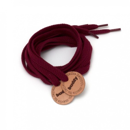 Shoelaces Wine with Leather patch