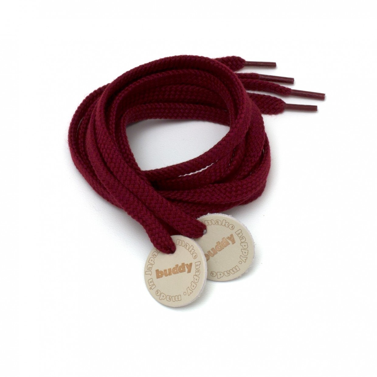 Shoelaces Wine with Leather patch