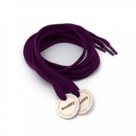 Shoelaces Purple with Leather patch