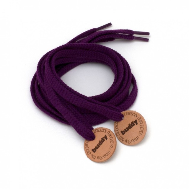 Shoelaces Purple with Leather patch