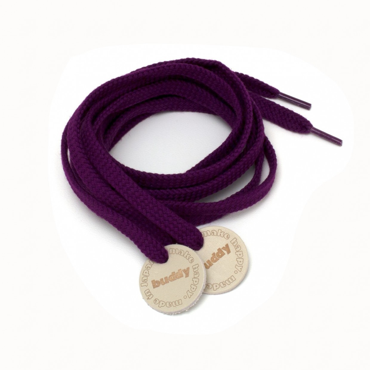 Shoelaces Purple with Leather patch