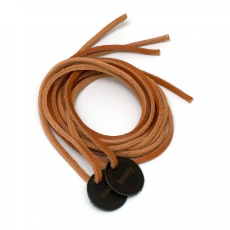 Leather Shoelaces Natural with Leather patch